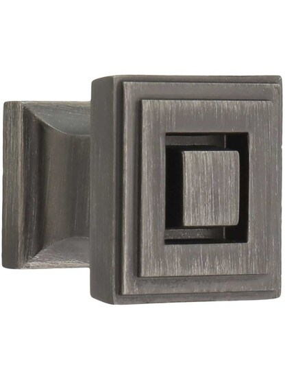 Delmar Cabinet Knob - 1 inch Square in Brushed Pewter.